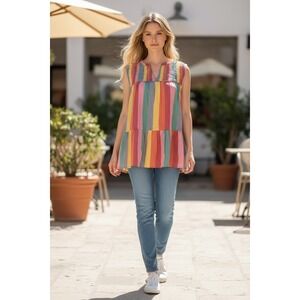 Crown & Ivy Colorful Sleeveless Blouse